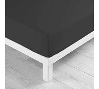 douceur d'intérieur, Fitted Sheet (160 x 200 cm) Lina Black, 100% Cotton