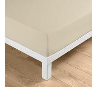Douceur d'Intérieur, Linella Fitted Sheet 160 x 200 cm Ivory 100% Cotton Washed