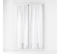 Douceur d'Intérieur Lissea 1 Pair of Curtains, 100% Polyester, White, 2 x 70 x 200 cm