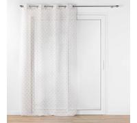 Douceur d'Intérieur, Lorea Net Curtain with Eyelets 140 x 240 cm Natural Metallic Printed Sanded Voile