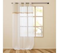 Douceur d'Intérieur, Louane Eyelet Curtain 140 x 240 cm Sandblasted Linen and Jute