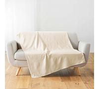 Douceur d'Intérieur Lucile 180 x 220 cm Polycotton Blanket, Natural