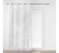 Douceur d'Intérieur, Magnolia Net Curtain with Eyelets 140 x 240 cm Metallic Burnout