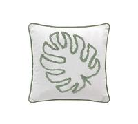 Douceur d'Intérieur, Mahe Natural Cushion Cover (40 x 40 cm) Cotton Plain and Fantasy