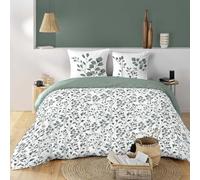 Douceur d'Intérieur, Maiwen Sage 3-Piece Bedding Set (240 x 220 cm) 100% Cotton