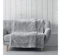 Douceur d'Intérieur, Marilou Faux Fur Throw (180 x 220 cm) Grey