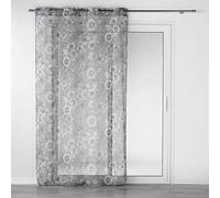 Douceur d'Intérieur, Milady Grey Printed Eyelet Curtain 140 x 280 cm Sandblasted