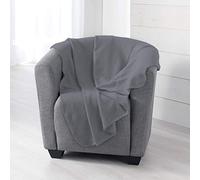 Douceur d'Intérieur Milou Plaid, Polyester, Anthracite, 125 x 150 cm