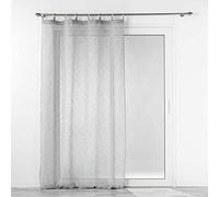 Douceur d'Intérieur, Minalisa Grey Woven Wooden Eyelet Curtain 140 x 240 cm