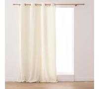 Douceur d'Intérieur, Mini Boudoir Flannel Curtain with Eyelets 135 x 240 cm | Natural, Embossed Effect, Modern, Easy to Install with 8 Eyelets, Easy to Maintain, Living Room and Bedroom Decor
