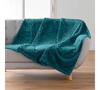 Douceur d'Intérieur, Mini Frosty Blue Flannel Relief Plain Blanket (125 x 150 cm)