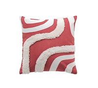 Douceur d'Intérieur, Mirade Terracotta Printed Cotton Tufted Cushion Cover 40x40cm