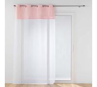 Douceur d'Intérieur, Moonlight Voile Curtain with Eyelets (140 x 280 cm) Sandblasted Velour Top Finish Phosph