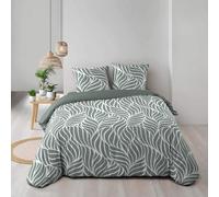 Douceur d'Intérieur, Morgane Sage 3-Piece Bedding Set (240 x 220 cm) 100% Cotton