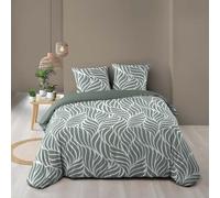 Douceur d'Intérieur, Morgane Sage 3-Piece Bedding Set (260 x 240 cm) 100% Cotton