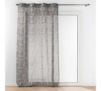 Douceur d'Intérieur, Net Curtain with Eyelets (140 x 240 cm) Pandora Black Sandblasted Printed Voile