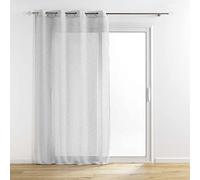 Douceur d'Intérieur, Net Curtain with Eyelets 140 x 240 cm Woven Metallic Thread Sunline Grey/Silver