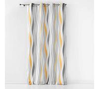 Douceur d'Intérieur Ondulys Yellow Eyelet Curtain 140 x 260 cm