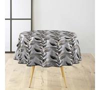 Douceur d'Intérieur, Oralia Round Tablecloth Diameter 160 cm PVC Printed Metallic