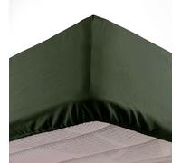 douceur d'intérieur Oscar - Fitted Sheet (140 x 190 cm) Khaki, Microfibre, Plain