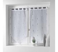 Douceur d'Intérieur, Pair of Grey Sandblasted Chenille Straight Curtains 2 x 70 x 240 cm