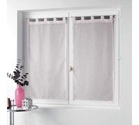 Douceur d'Intérieur, Pair of Straight Loops (2 x 60 x 160 cm) Orion Pink, Metallic Printed Voile