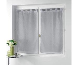 Douceur d'Intérieur Pair of Straight Loops 2 x 60 x 160 cm Voile Metallic Orion Print Grey