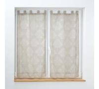 Douceur d'Intérieur, Pair of Straight Loops (2 x 60 x 90 cm) Levita Taupe, Woven Voile Appliqué
