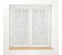Douceur d'Intérieur, Pair Straight with Loops (2 x 60 x 160 cm) Levita White, Fabric Veil Applied