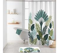 Douceur d'Intérieur, Panazio Printed Polyester Shower Curtain with Hooks 180 x 200 cm