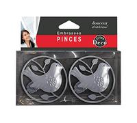 Douceur d'Intérieur, Passero 2 Clip Tiebacks (Diameter 8 cm) Grey Painted Metal