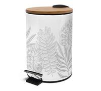 Douceur d'Intérieur, Pedal Bin (3 L) Amber, Printed Metal and Bamboo