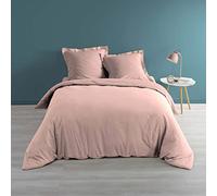 douceur d'intérieur, Percale Cotton Duvet Cover (240 x 220 cm) Pink