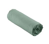 douceur d'intérieur, Percale Cotton Fitted Sheet 140 x 190 cm Lime Green | Ultra soft feel and cool feel
