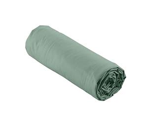 douceur d'intérieur, Percale Cotton Fitted Sheet 140 x 190 cm Lime Green | Ultra soft feel and cool feel