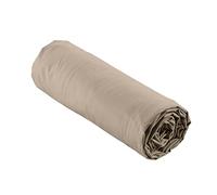 douceur d'intérieur, Percale Fitted Sheet 140 x 190 cm Sand Cotton Percale