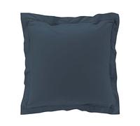 douceur d'intérieur Percale Flat Cotton Percale Pillowcase 63 x 63 cm Plain Percaline Blue