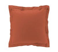 DOUCEUR D'INTERIEUR Percale Terracotta Cushion Cover with Raised Hem 25" x 25"