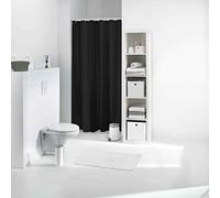 Douceur d'Intérieur PEVA Shower Curtain 180 x 200 cm, pewter, Black