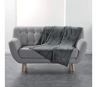 DOUCEUR D'INTERIEUR Plaid, 125 x 150 cm, flannel, plain, grey