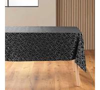 Douceur d'Intérieur Rectangle Tablecloth, Black/Silver, 140 x 240 cm