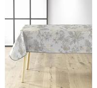 Douceur d'Intérieur, Rectangular Tablecloth 140 x 240 cm Coconut Grey PVC Metallic Printed