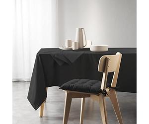 Douceur d'Intérieur, Rectangular Tablecloth 140 x 240 cm Recycled Cotton Plain Mistral Black 1731156