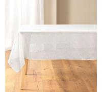 Douceur d'Intérieur, Rectangular Tablecloth (140 x 240 cm) Silver Rhinestones, Plain Polyester and Metallic Thread