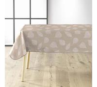 Douceur d'Intérieur, Rectangular Tablecloth 140 x 240 cm White Leaves PVC Textilia