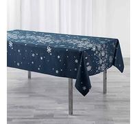 Douceur d'Intérieur, Rectangular Tablecloth 150 x 240 cm Navy Blue Polyester Printed Metallic Constellation