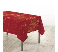 Douceur d'Intérieur, Rectangular Tablecloth (150 x 300 cm) Constellation Red/Gold Polyester Printed Metallic