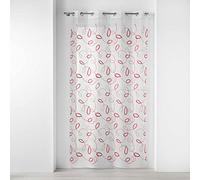 Douceur d'Intérieur, Red Eyelet Curtain 140 x 240 cm Sandblasted Embroidered Hoops