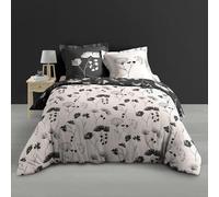 Douceur d'Intérieur, Reversible 3-Piece Bedding Set (260 x 240 cm) Iris, 100% Cotton Percale