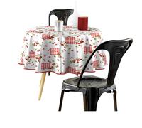Douceur d'Intérieur, Round Tablecloth Diameter 160 cm Cherry PVC Printed